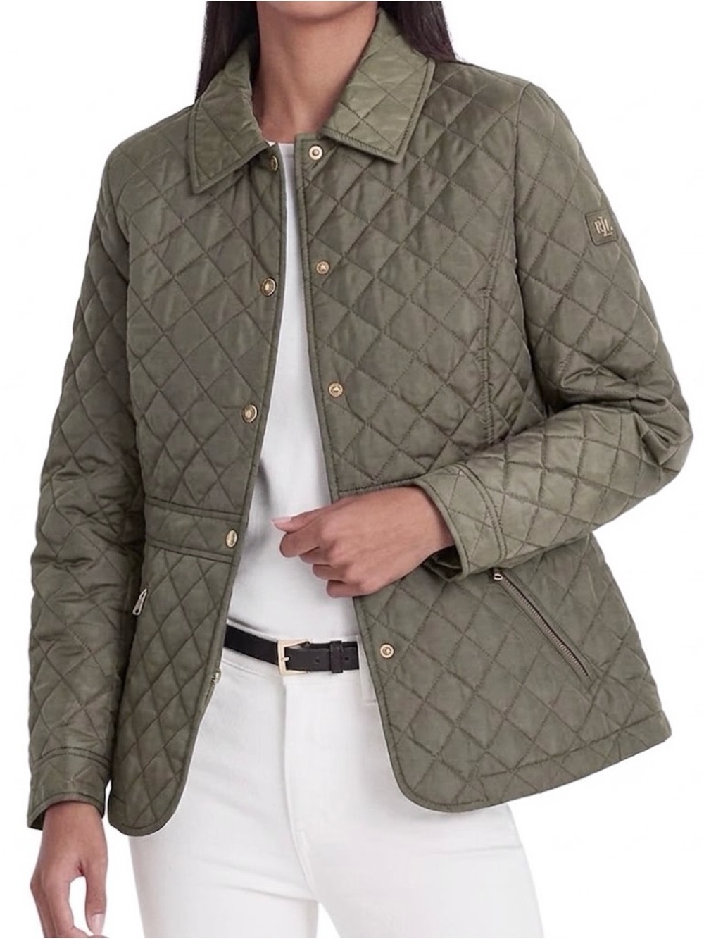Lauren Ralph Lauren Quilted Light Jacket Olive Green Size SP